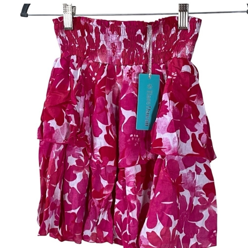 Tiare Hawaii Olivia NWT Skirt Fiji Flowers Pink & White - Size M / L 🩷 - Picture 4 of 9